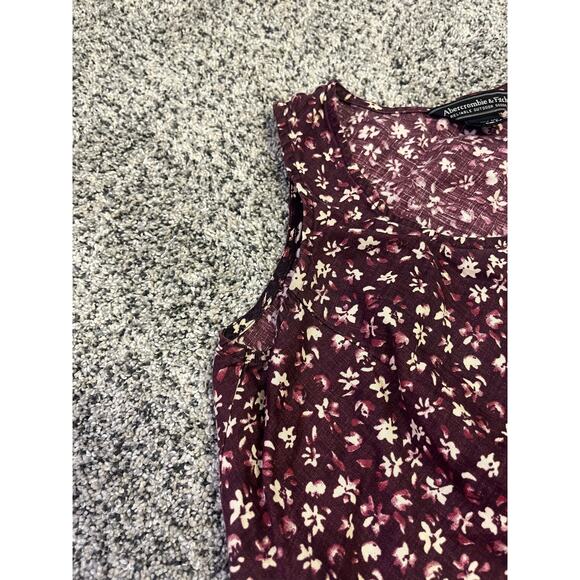 Abercrombie & Fitch Linen Dainty Floral Mini Shift Dress, Women’s M Purple Beach - Picture 5 of 10